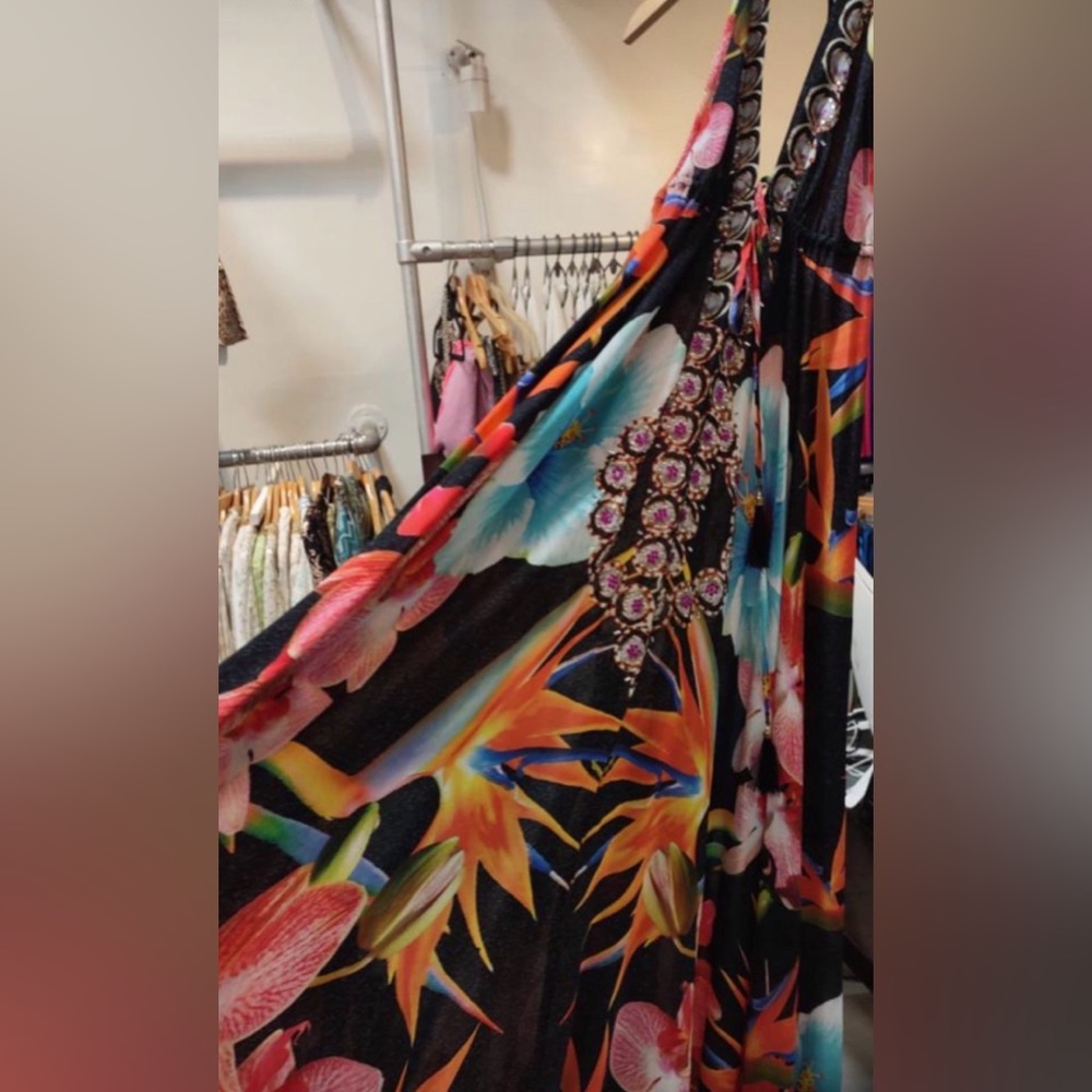 Key West Beach Vibes Manish Vaid Vibrant Multicolor Collector’s Maxi Dress